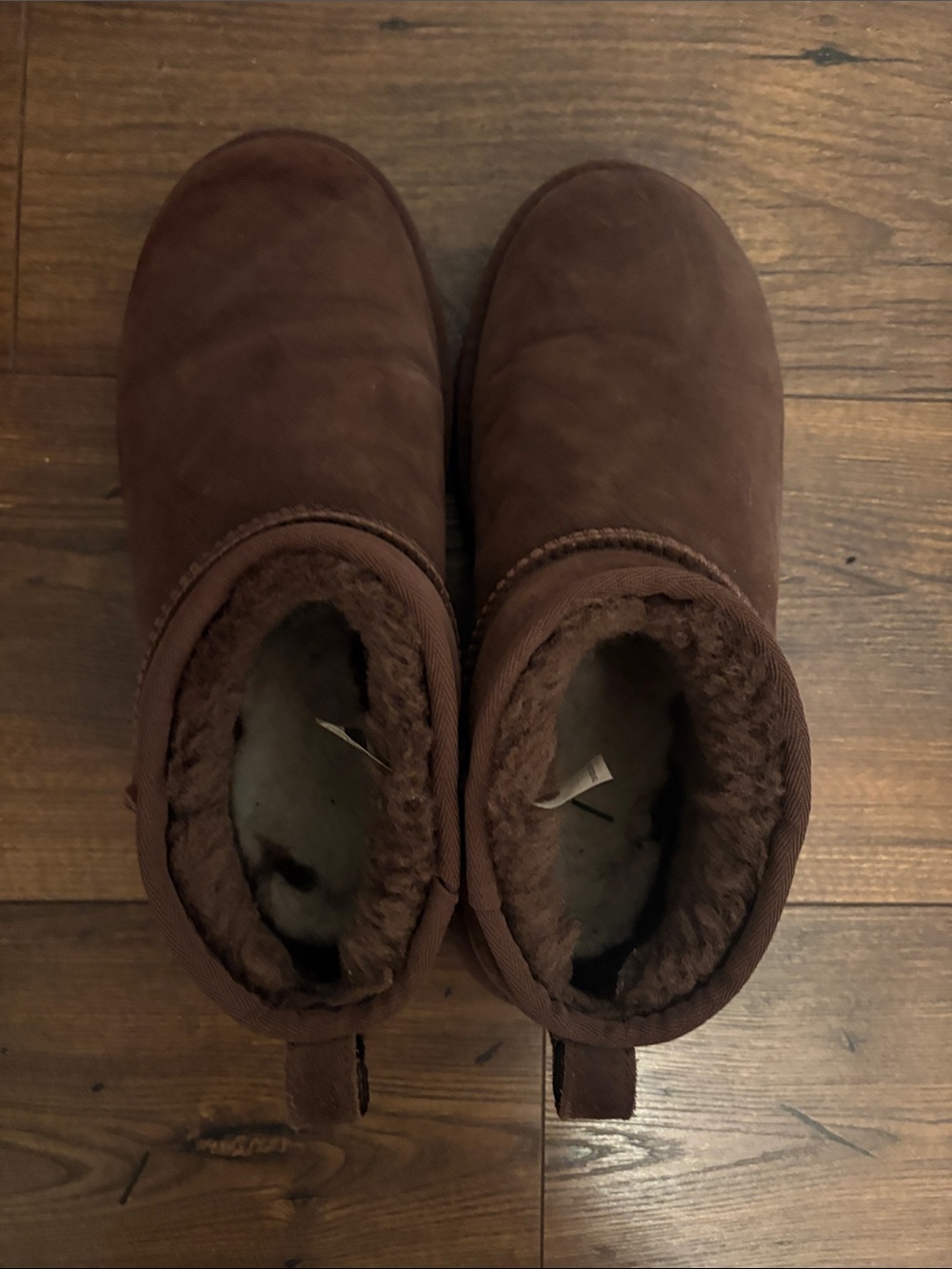 UGG Women Chocolate Brown Shearling-Lined Ultra Mini